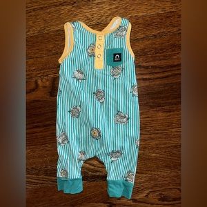 Rags sleeveless romper green stripe 0-3 month nwot